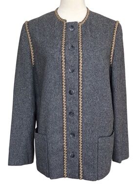 Vintage Adele Simpson Gray Wool Coat